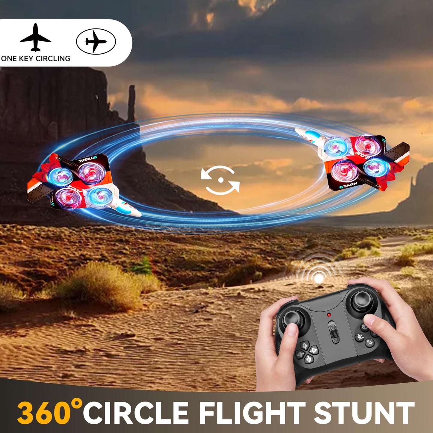 4DRC V39 RC Plane with Camera for Adults Kids, RC Airplane Fighter Jet 2.4GHz RTF Glider Aircraft Plane Toys,Waypoint Functions,Altitude Hold, Gesture Selfie,3D Flips,2 Batteries,Red