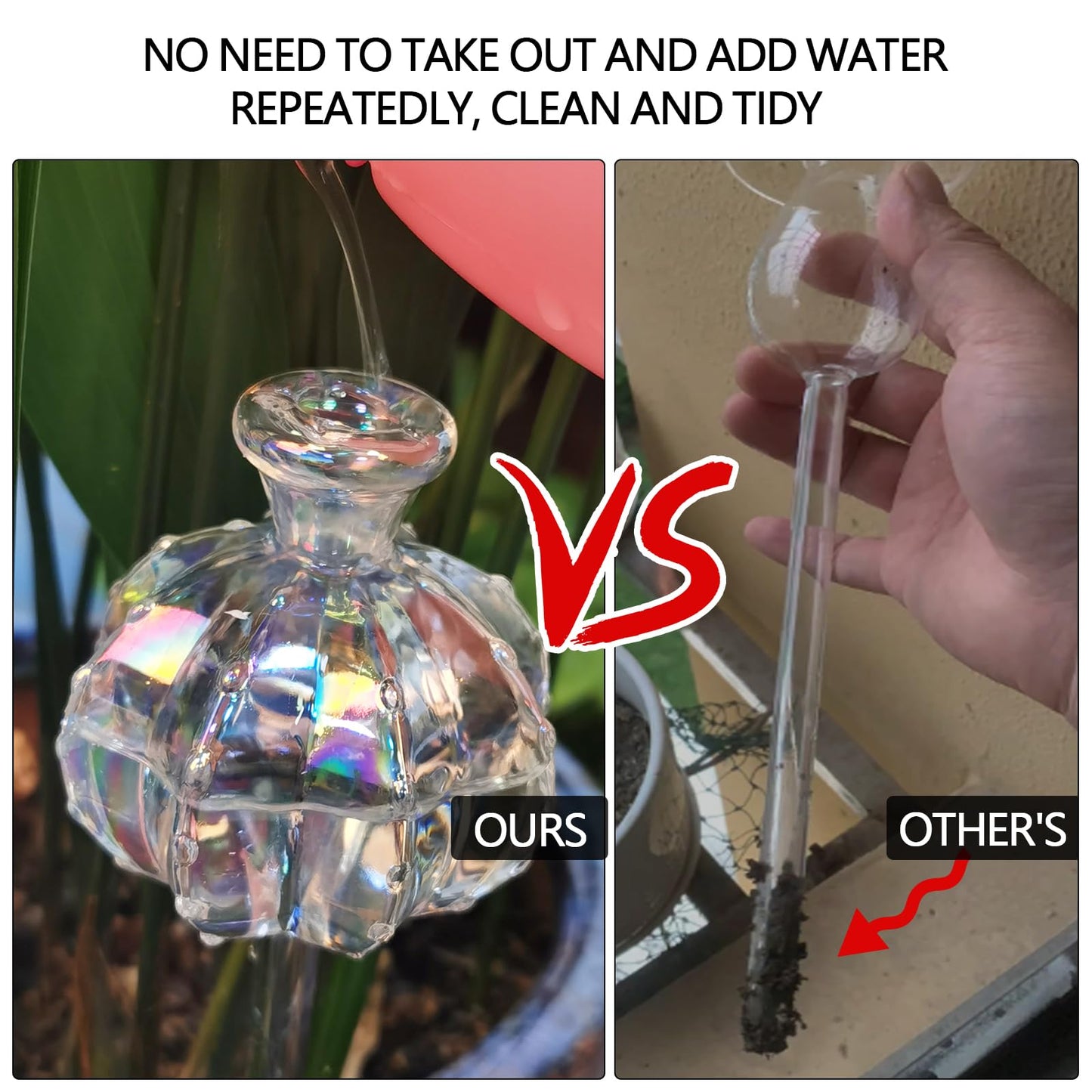 KGCCIZI Self Watering Planter Insert. Plant Watering Devices. Plant Watering Bulbs. 4-PCS Plant Watering Globes. Rainbow Colors Cactus Shape Self Watering Globes Medium Size. Plant Lover Gifts