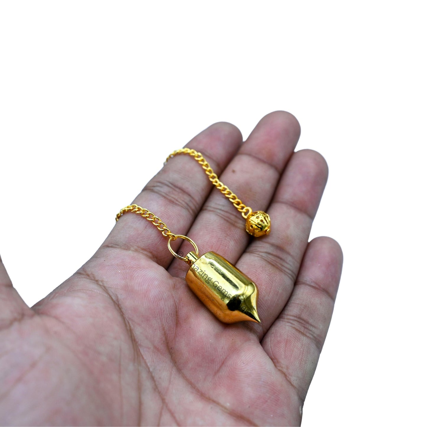 Amazing Gemstone Healing Metal Pendulums for Divination, Gold Pointed Drum Steel Copper Pendulum High Energy Pendulo de Bronce Pendulos de Mesa MP93