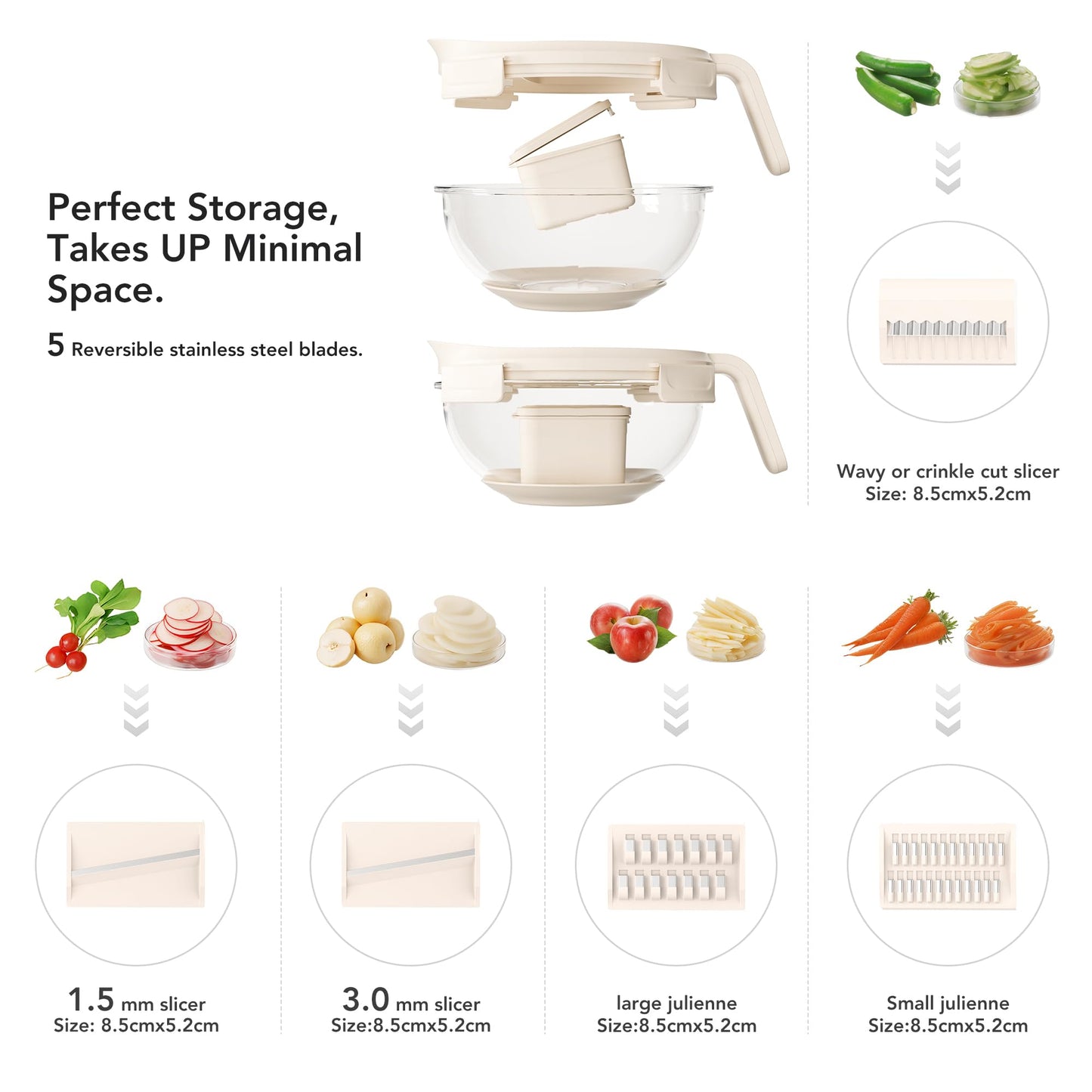 GENICOOK Glass Food Storage Containers With Glass Lids+Vegetable Chopper 5-in-1 Food Prep Tool