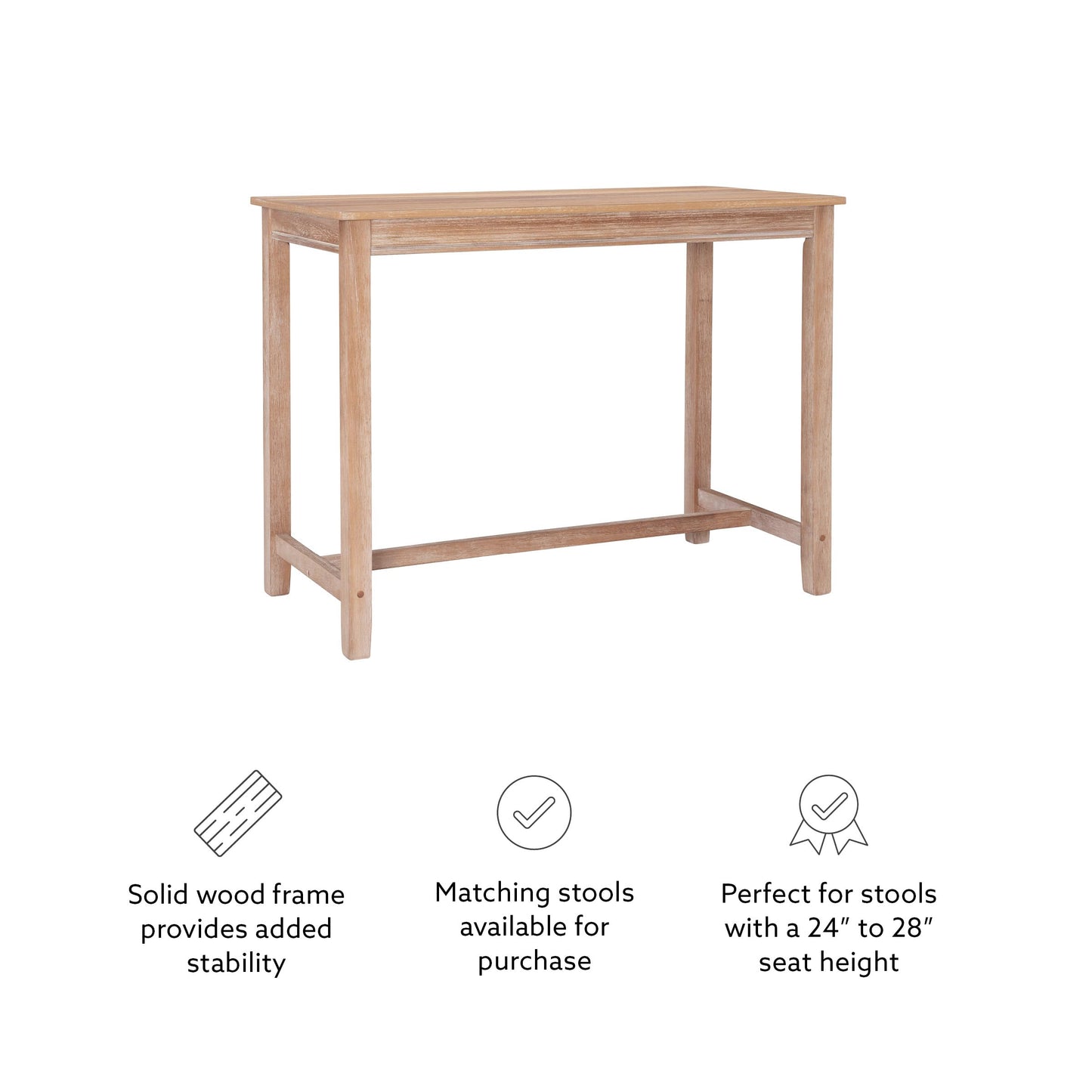 Linon Claridge Distresed 36 inch Tall Distressed Brown Wood Counter Height Pub