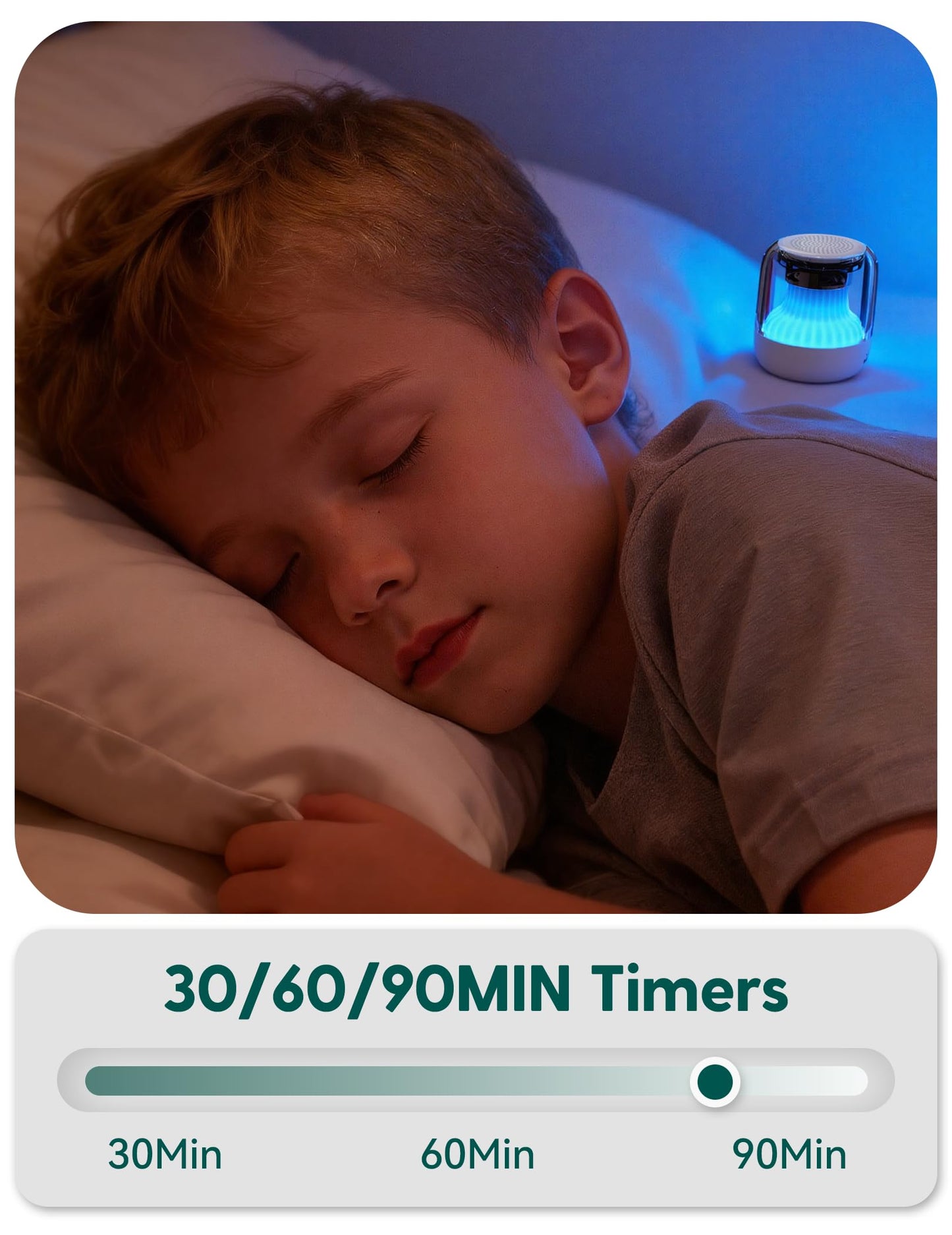 Babelio Pocket Glow White Noise Sound Machine - Upgraded 7 Color Night Lights, 20 Non-Looping Sounds, Timer & Memory Function, Portable for Adults & Babies, Black