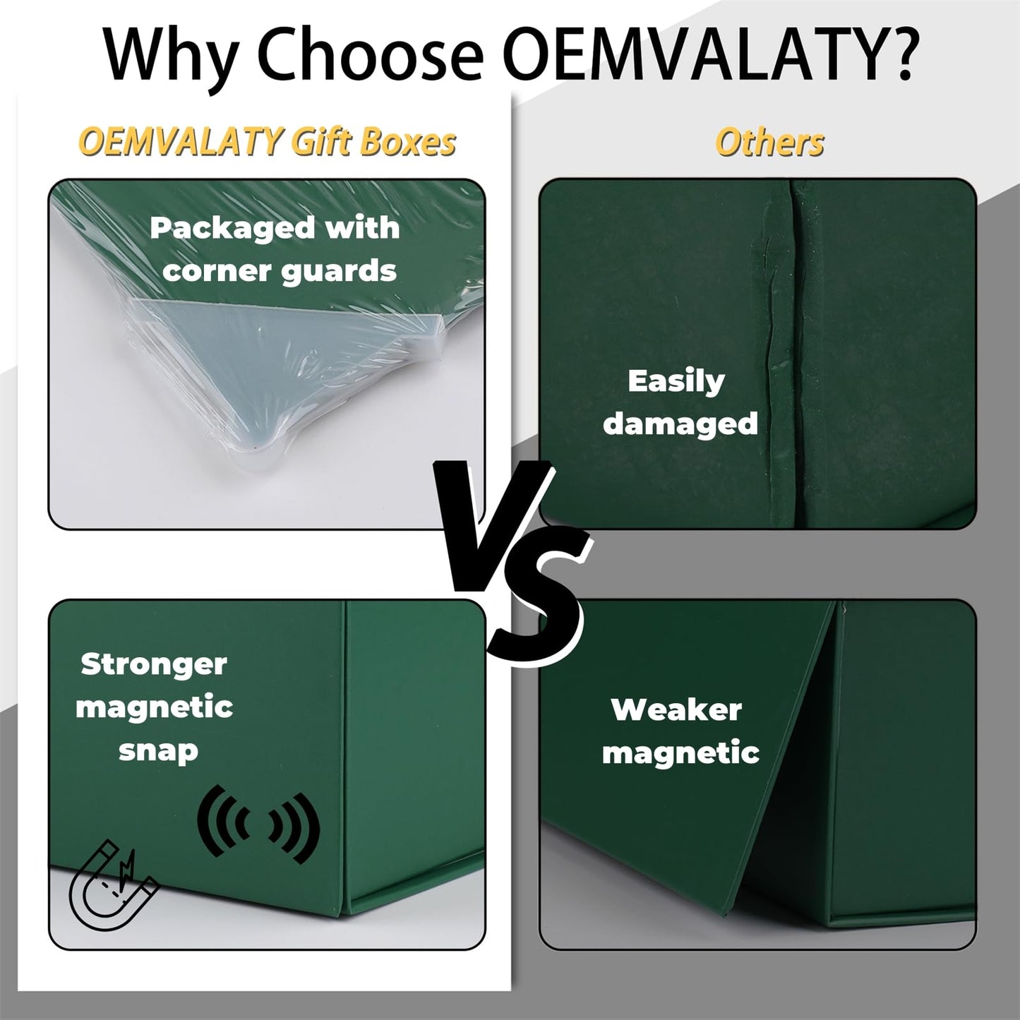 OEMVALATY Green Gift Box,16x16x6 Inches Gift Boxes with Lids for Presents with Magnetic Closure and Ribbon for Wedding,Storage,Birthday