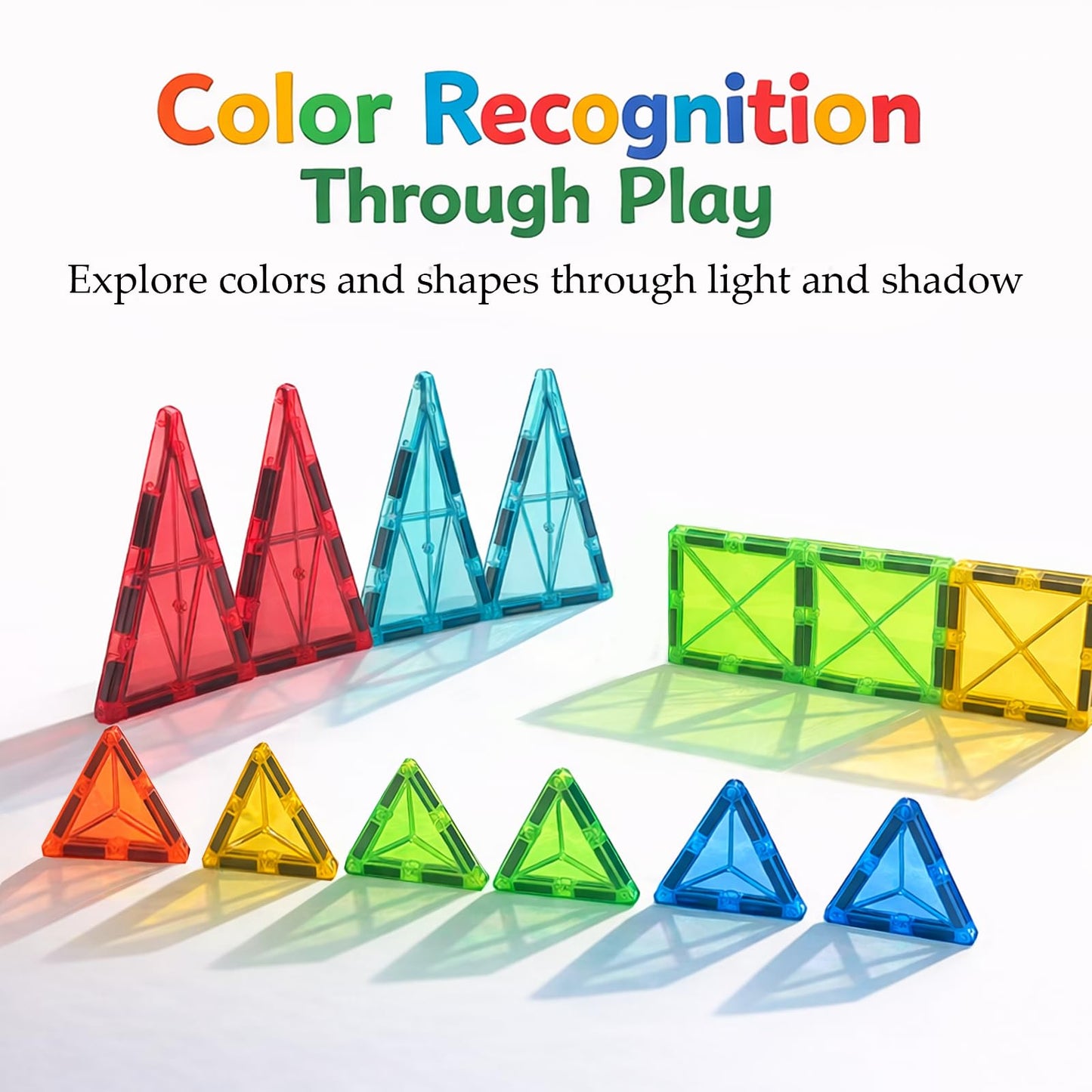 LATI Magnetic Tiles Starter Set for Kids,Beginner Magnetic Building Blocks for Early Learning, Build in 2D & 3D, Open-Ended STEM Building Toy,Easy to Start for Early Builders,Toy Gift for Ages 3–6