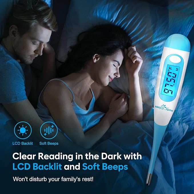 Easy@Home 50 Ovulation Test Strips + Digital Basal Thermometer, 50LH Strips+EBT-100