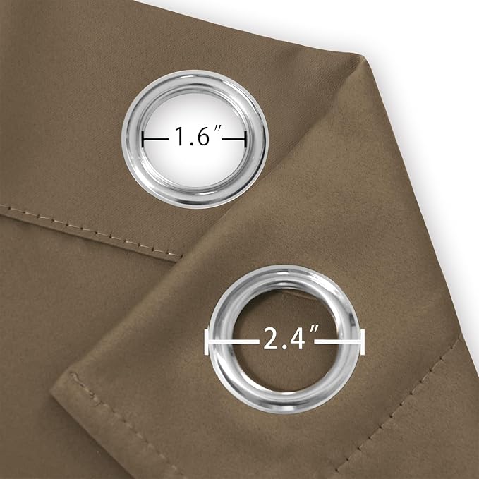LEMOMO Blackout Curtains 52 x 108 inch/Brown Curtains Set of 2 Panels/Thermal Insulated Room Darkening Bedroom Curtains