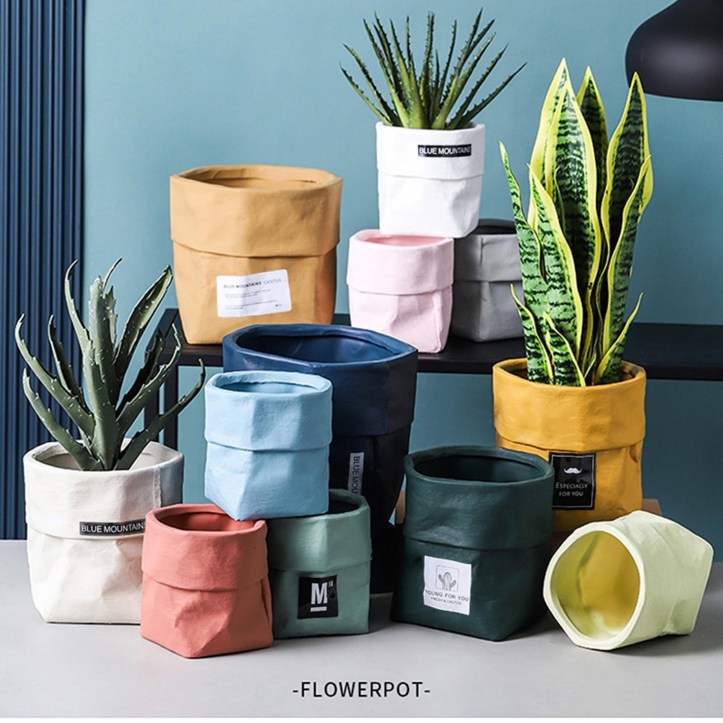 Boxonly Indoor Plant Pot, 5.5 Inch (Medium) Ceramic Planter with Drainage Hole and Mesh Pad – Modern Decorative Flower Pot with Attached Saucer, Perfect for Home and Office, Pink