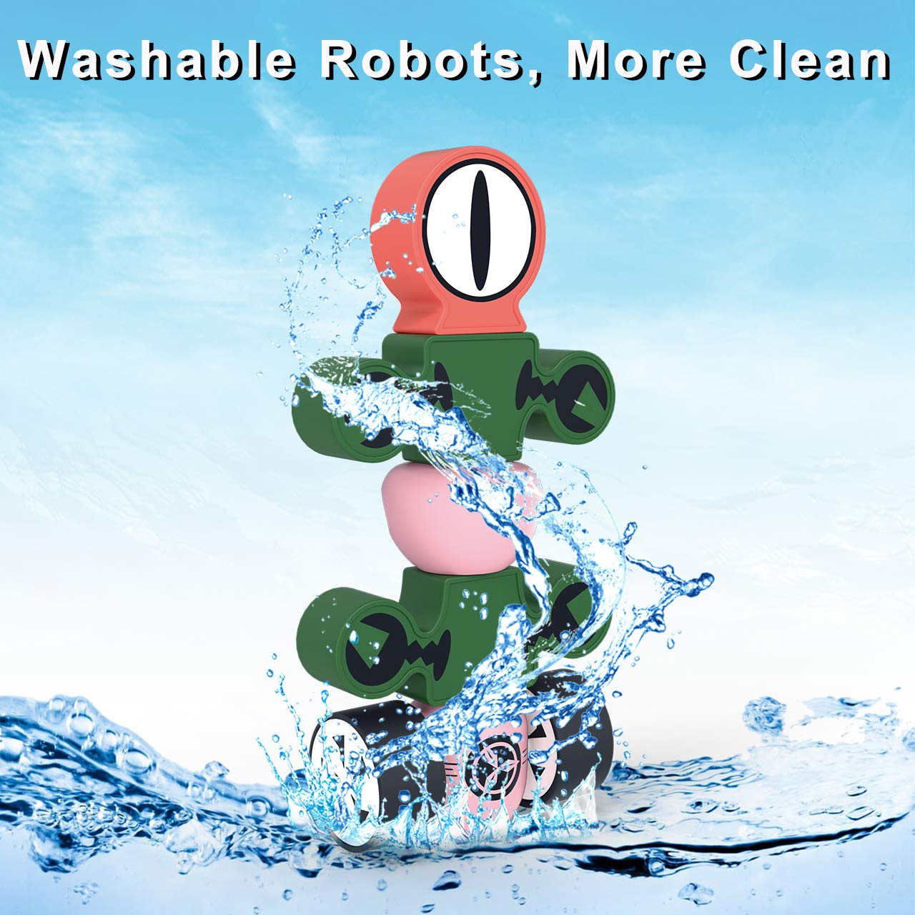 Gifts2U Magnetic Robots, 35PCS Magnetic Blocks Set for Kids with Storage Box, Stacking Robots Toy STEM Educational Playset for Boys and Girls Ages 3-6 Style A