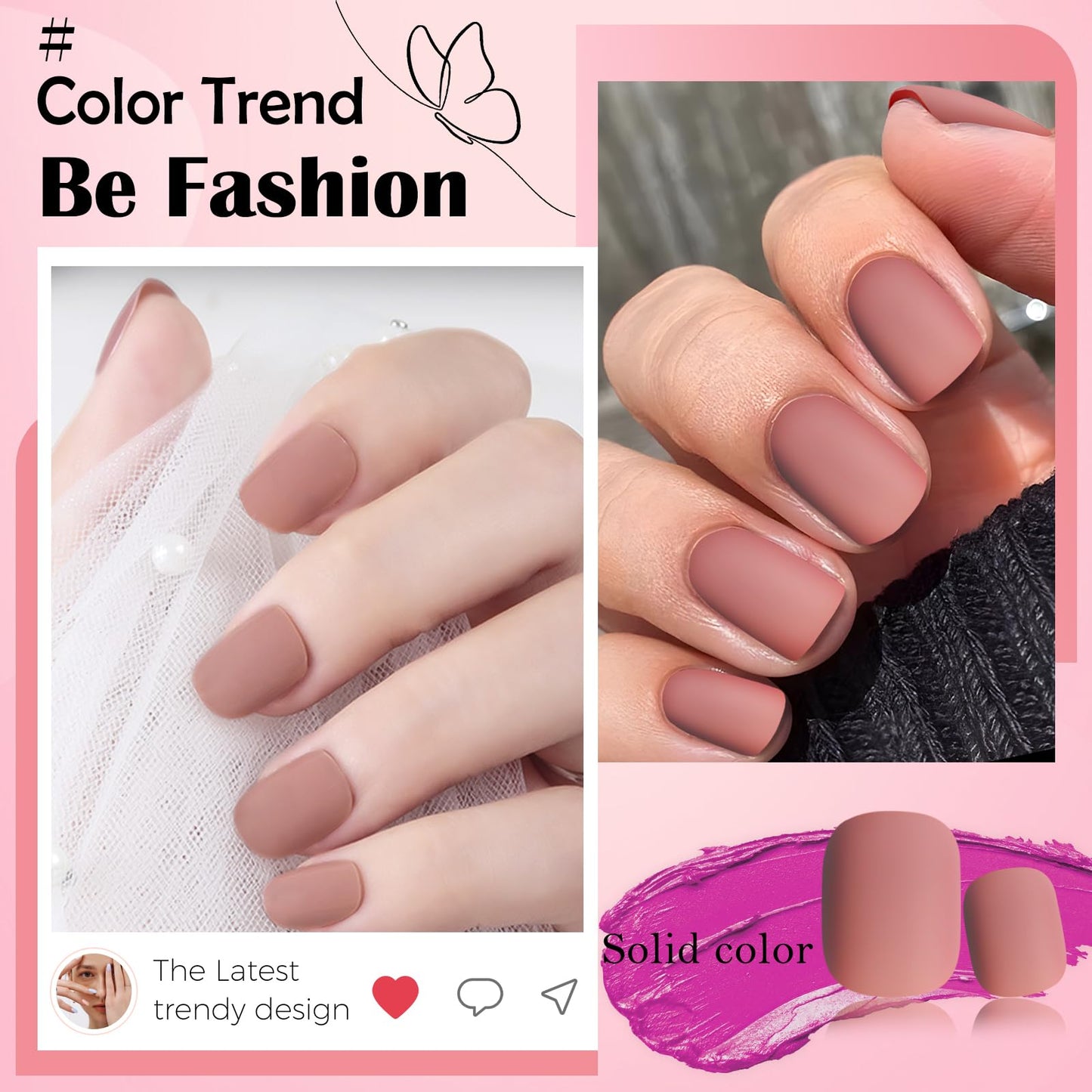 LoveOurHome 576pc Round Sqaure Press on Nails Short Fake Nail with Glue Tabs, XS Squoval Glue on Nails Press ons Nail Square Acrylic Nails Short False Nails Halloween Matte Artificial Fingernail