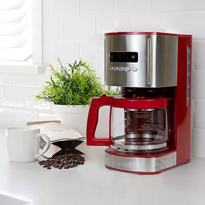 Kenmore 40707 12 Cup Programmable Coffee Maker in Red