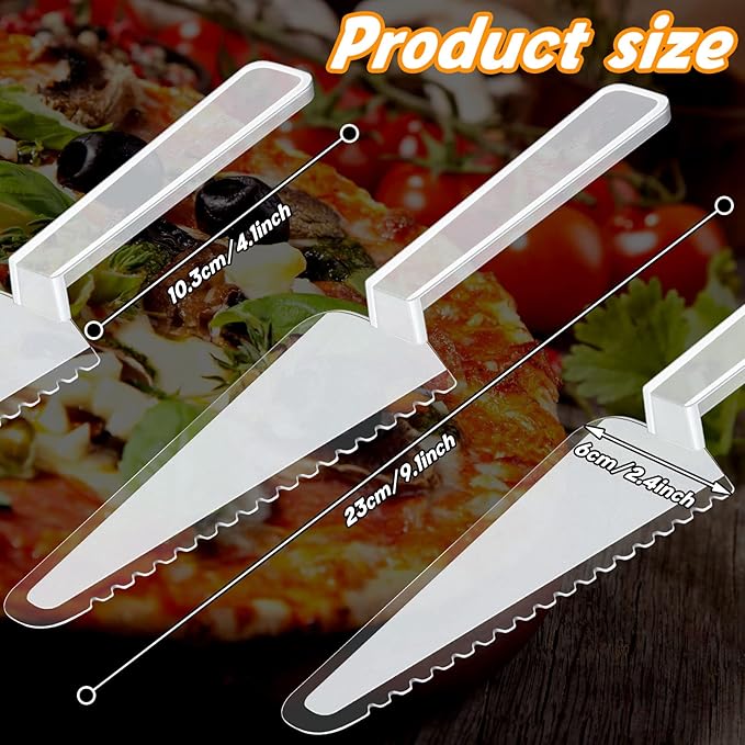 Suclain Disposable Cake Cutter 9.1 Inch Plastic Cake Server Cutting Plastic Spatula Knives Pie Pizza Pastry Slicer Serving Utensils for Kitchen Wedding(Clear,100 Pieces)