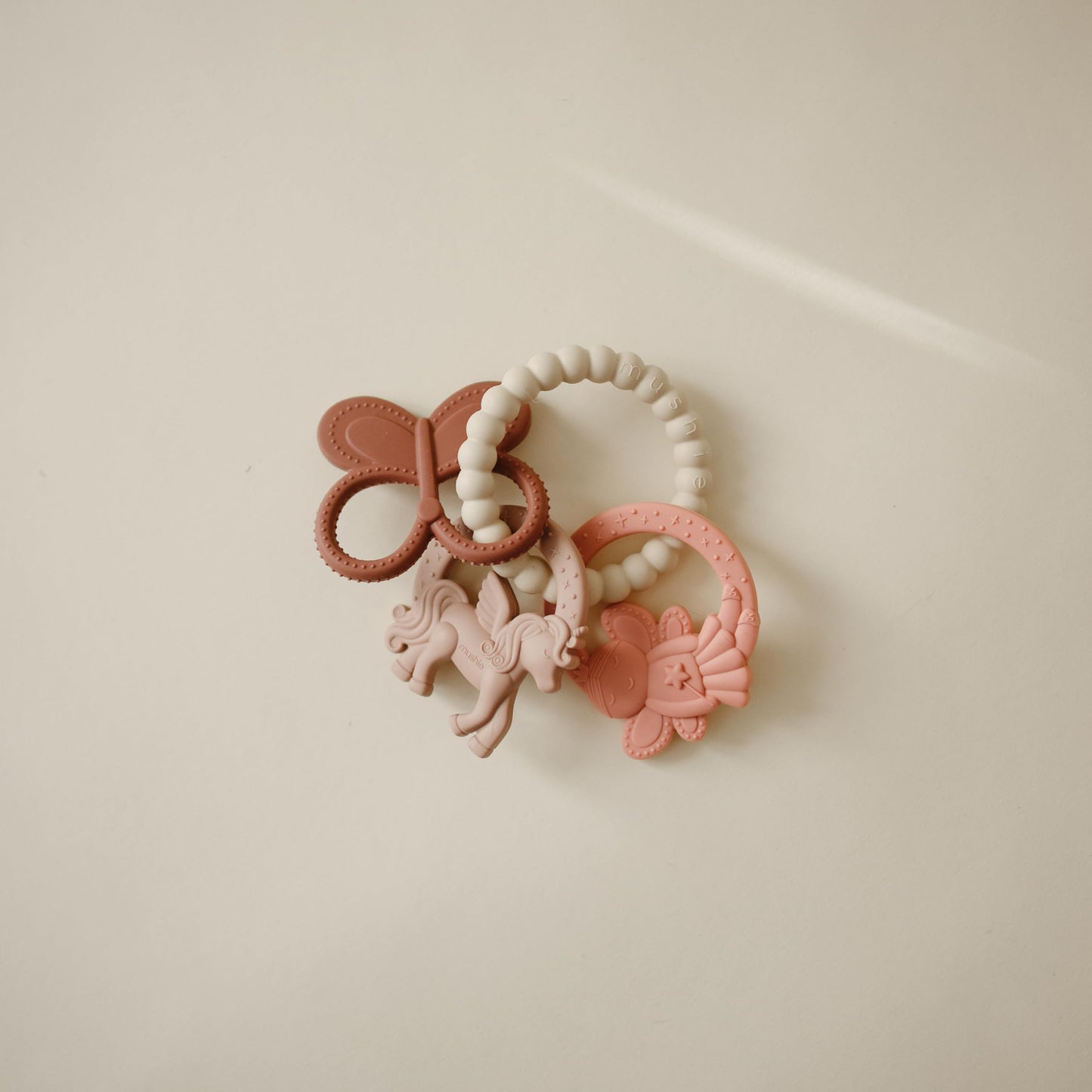 mushie Silicone Fairy Teething Ring Toy