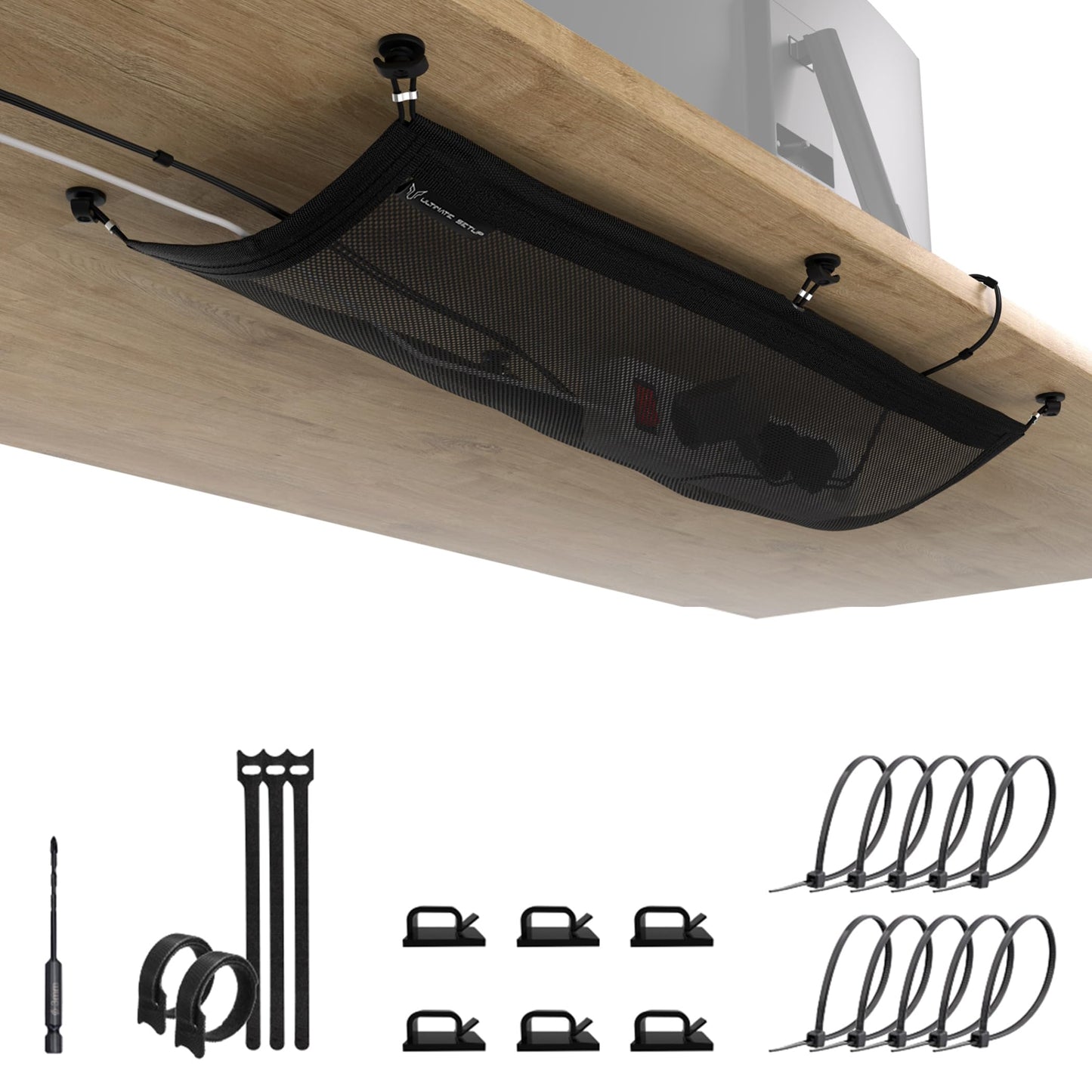 Cable Management net - Under Desk Cable Management Tray - Cable net - Wire Management Under Desk - Cord Organizer