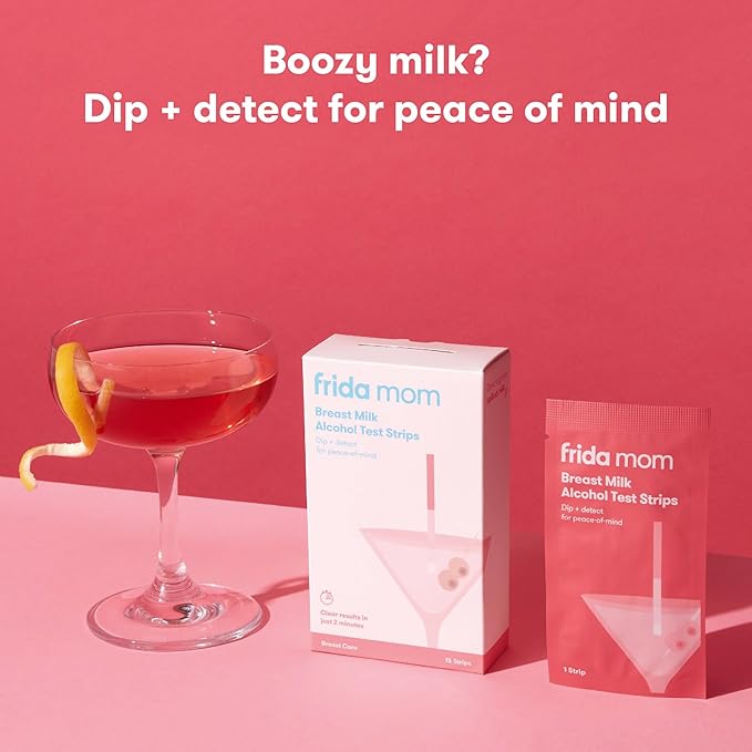 Frida Mom Alcohol Test Strips for Breastmilk, Detects Alcohol in 2 Mintues for Peace of Mind, 15ct