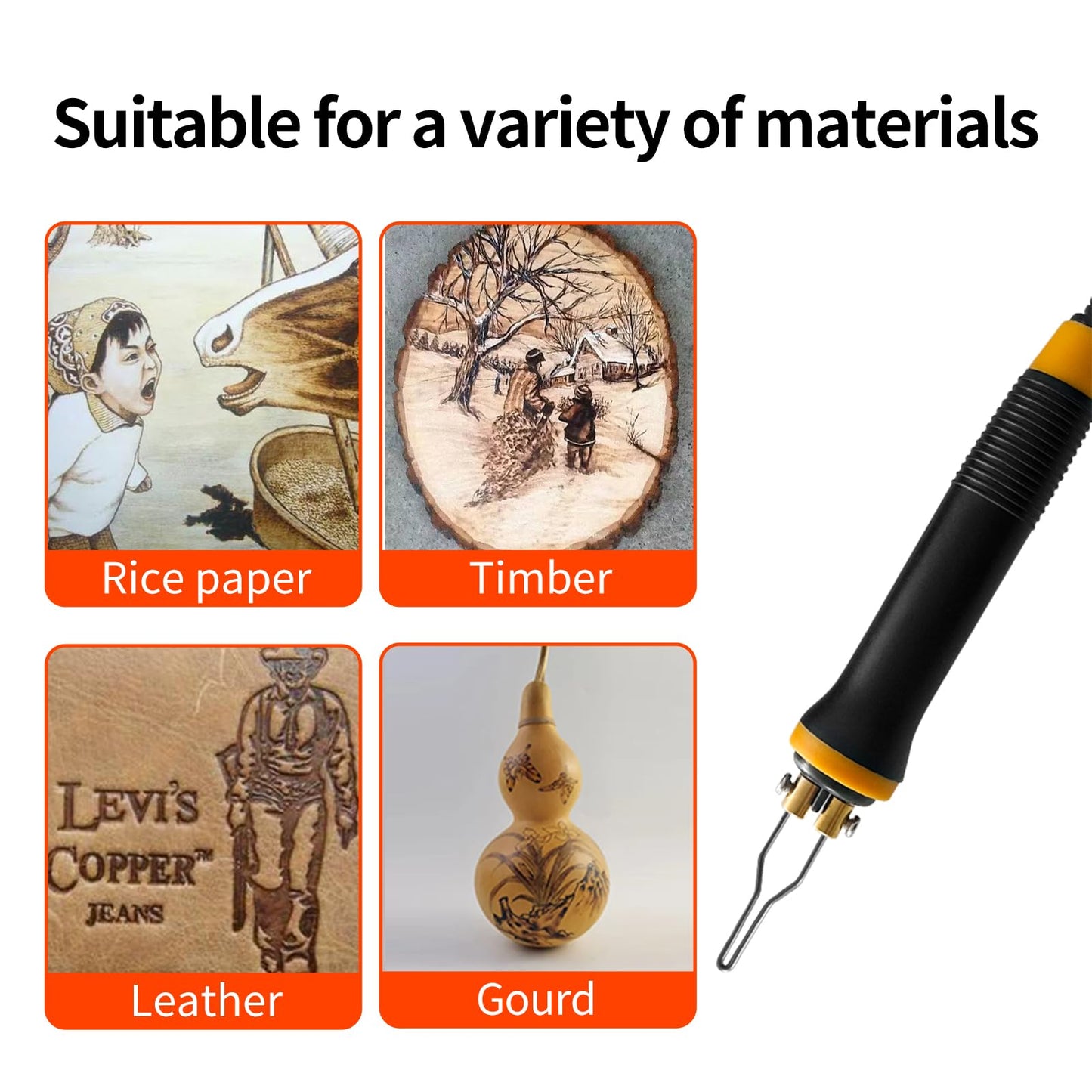 Wood Burning Tool, Wood Burner Kits Pen 25~750℃, Pyrography Wood Burning Kit with Digital Thermometer Temperature Adjustable Temperature, 2 Pyrographic Wood Burning Pens, 20 Wood Burning Pen Tips