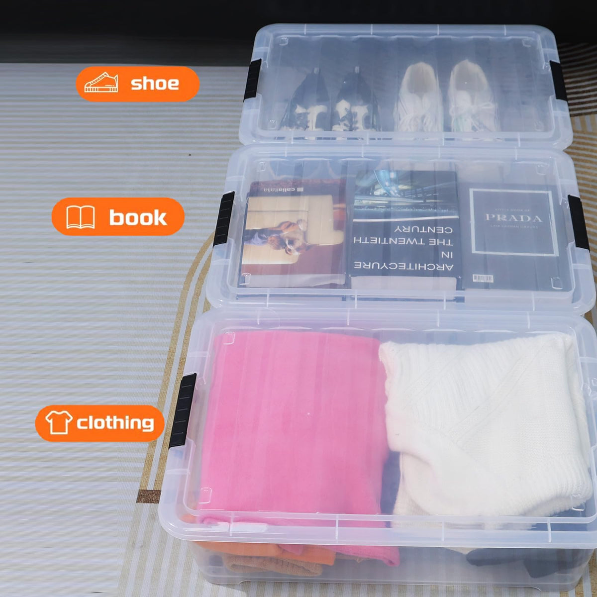 3 Pack 20 Quart Plastic Wheeled Latching Storage Boxes (3 Count)