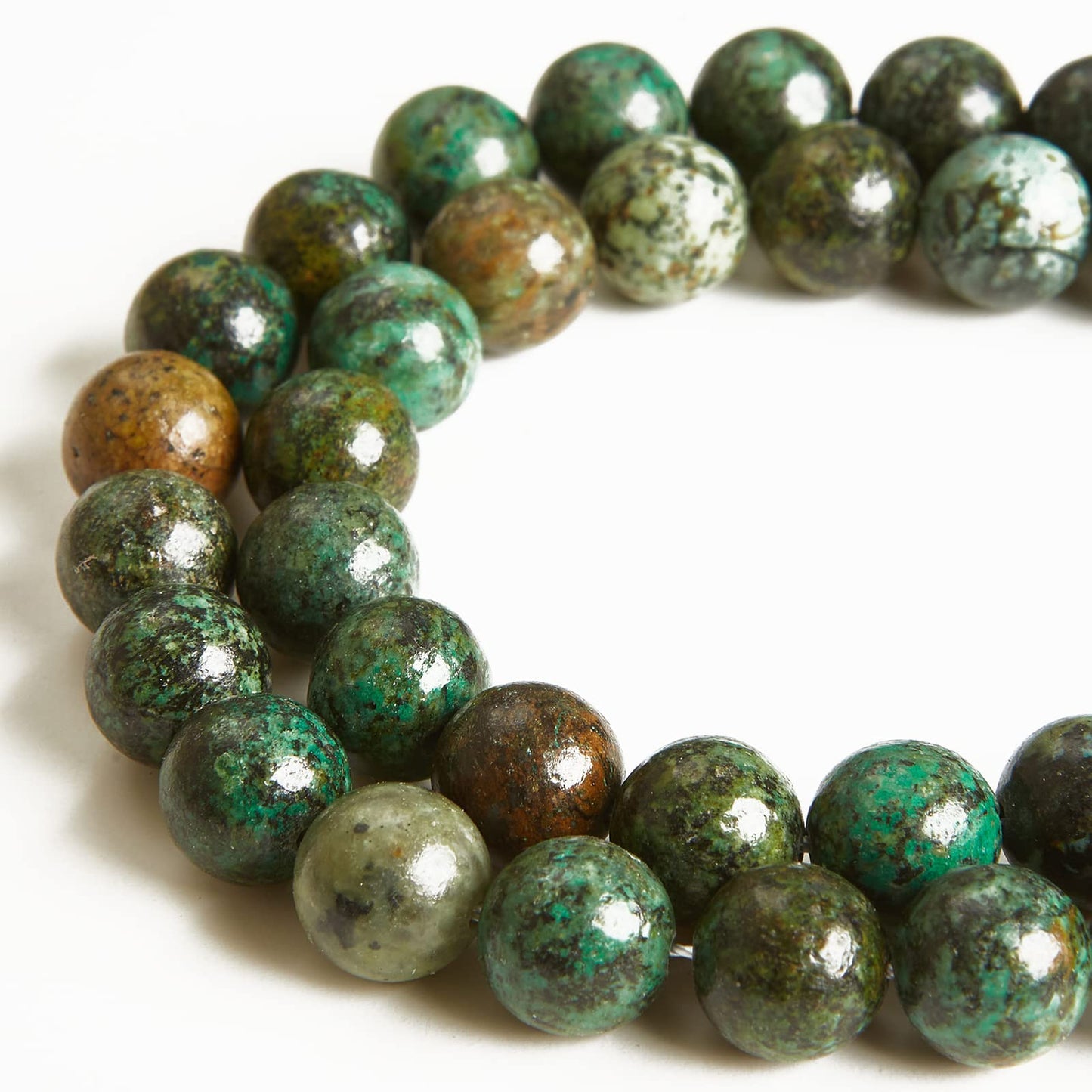 60pcs 6mm African Turquoise Beads Natural Gemstone Beads Round Loose Beads for Jewelry Making