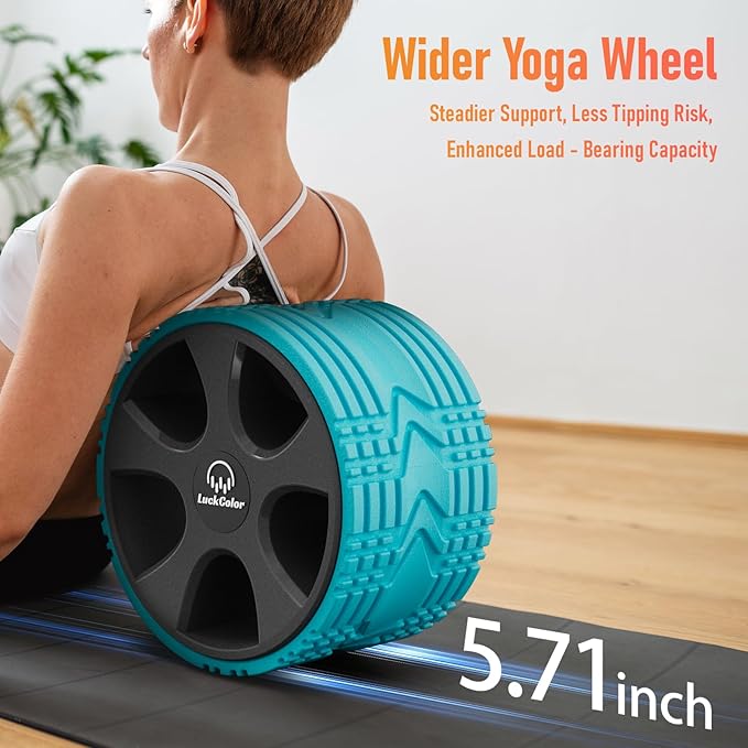Back Roller Wheel for Deep Tissue Massage,Yoga Wheel for Back Pain & Stretching, Comfy Deep Tissue Massage Roller for Back,Spine Alignment & Tension Relief