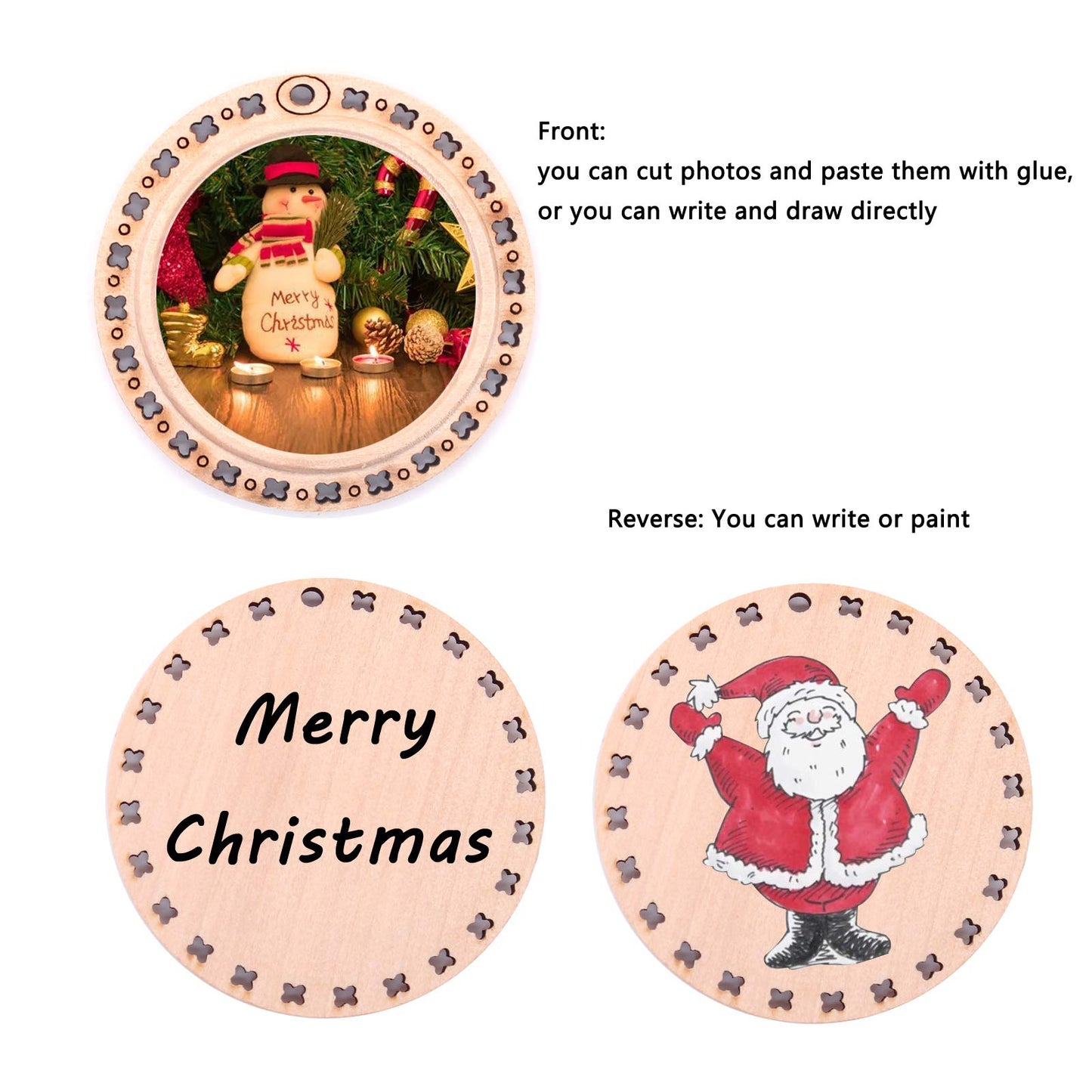 CBCMY 20 Pieces of 2.36-inch Natural DIY Wood Chips Handmade Wood kit can be Used for Art and Crafts Christmas Ornaments Technology