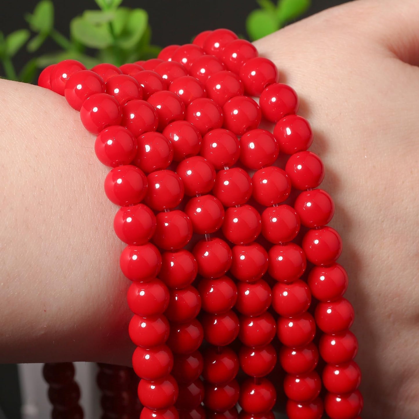 6mm Red Jade Natural Stone Beads Round Loose Beads for Jewelry Making Yochus DIY Beads Bracelet Necklace
