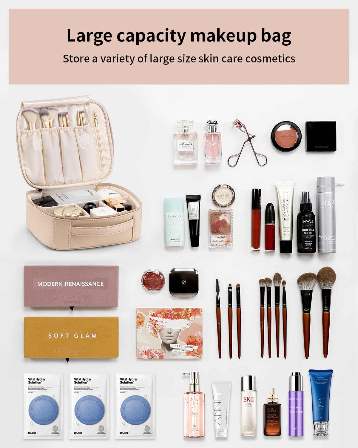 Vlando 6 Pcs Jewelry Bag and Cosmetics Bag for Women