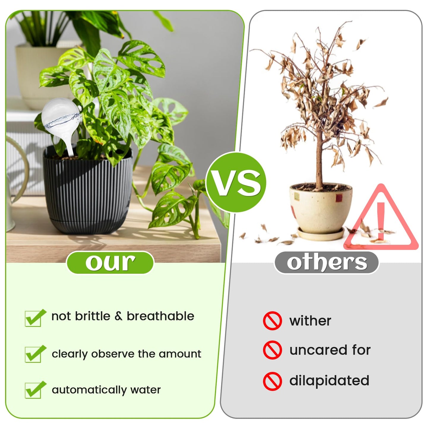 Hdagbnn 18 PCS Plant Watering Globes,Clear Plastic Watering Bulbs,Self Watering Planter,Flower Automatic Watering Device for Flowerpot,Plants Indoor,Outdoor,Home Garden(Large,Medium,Small)