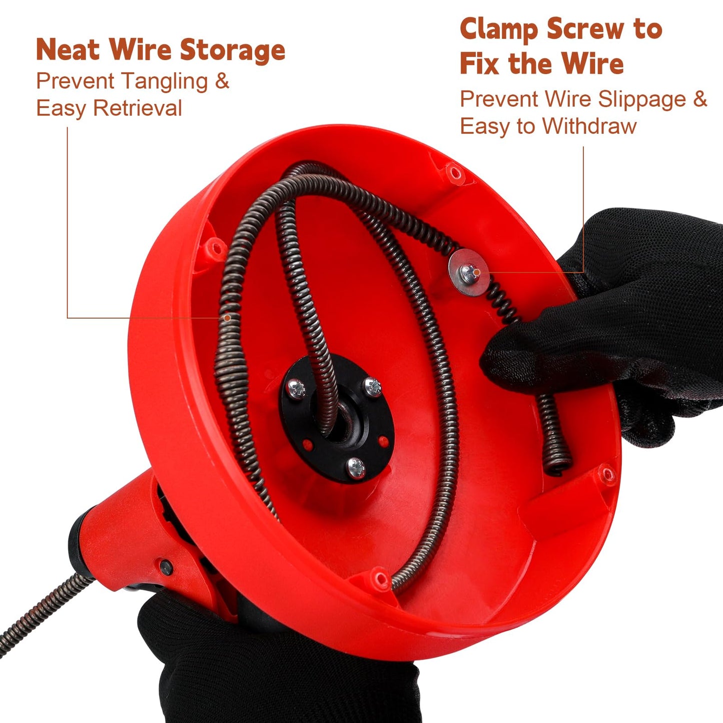 50 FT Double Mode Drain Snake Tools, 11-in-1 Drain Auger for Sink and Drain Unblocking, Plumbing Snake for Kitchen, Bathrom and Shower Sink, Drain Clog Remover for Real DYIs