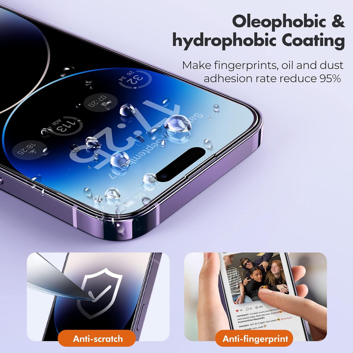 UNBREAKcable 3-Pack Screen Protector for iPhone 14 Pro, Double Shatterproof Tempered Glass [Easy Installation Frame] [9H Hardness] [99.99% HD Clear] [Case Friendly] for iPhone 14 Pro 6.1 inch