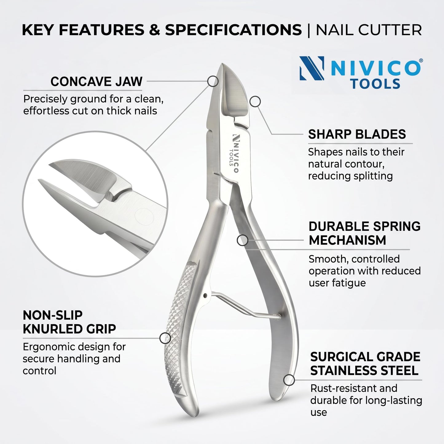 Nail Cutter 4" - 10cm, Single Leaf Wire Spring - Professional Nail Clipper Printed Handle Satin Finish, Stainless Steel Nail Trimmer Single leaf Wire Spring for Manicure