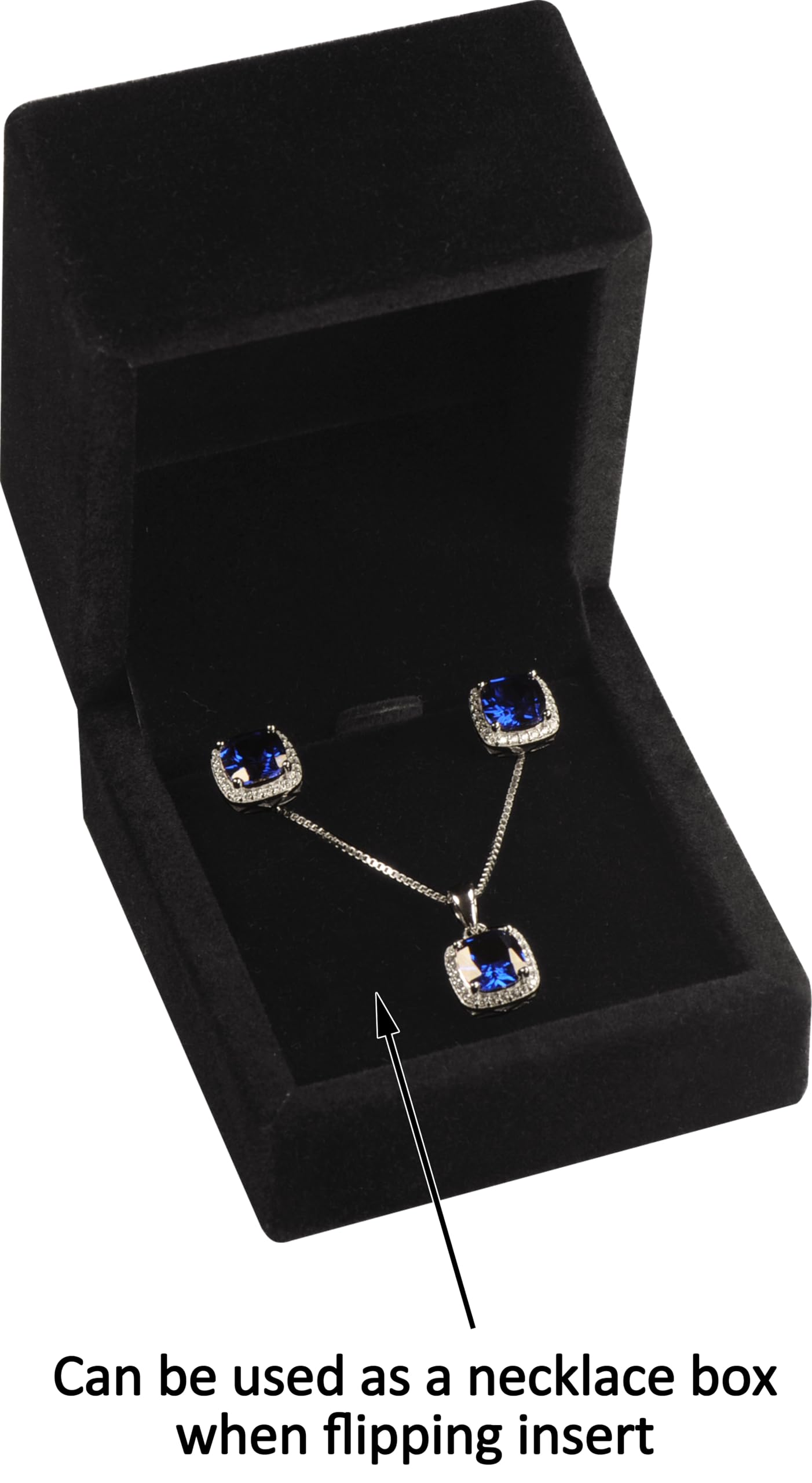 LAODA Black Color Luxury Velvet Stud Earring Box Multiple Use Necklace Pendant Earring Jewelry Gift Storage Holder Box(Jewelry not Included)