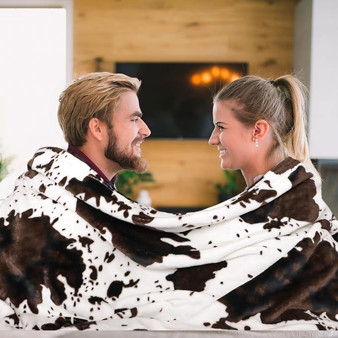 Cow Blanket for Kids 40x50 Inches - Ultra-Soft Fleece Bedding for Boys Girls, Lightweight Nursery Stroller Blanket, Cute Animal Print Throw for Car Seat Couch