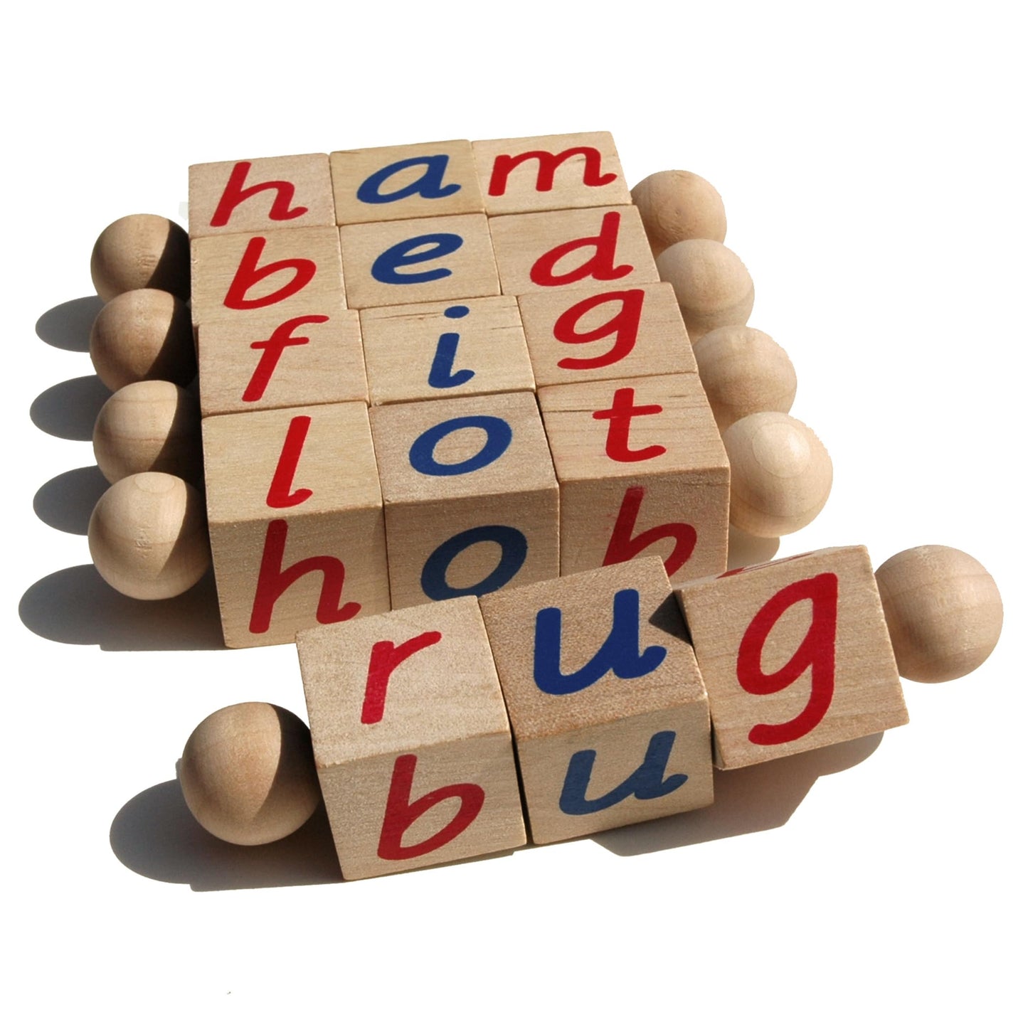 Quality Montessori Phonetic Reading Blocks for The Beginning Reader | Tangible Preschool Learning Material | Phonic Word Building Activity Toy