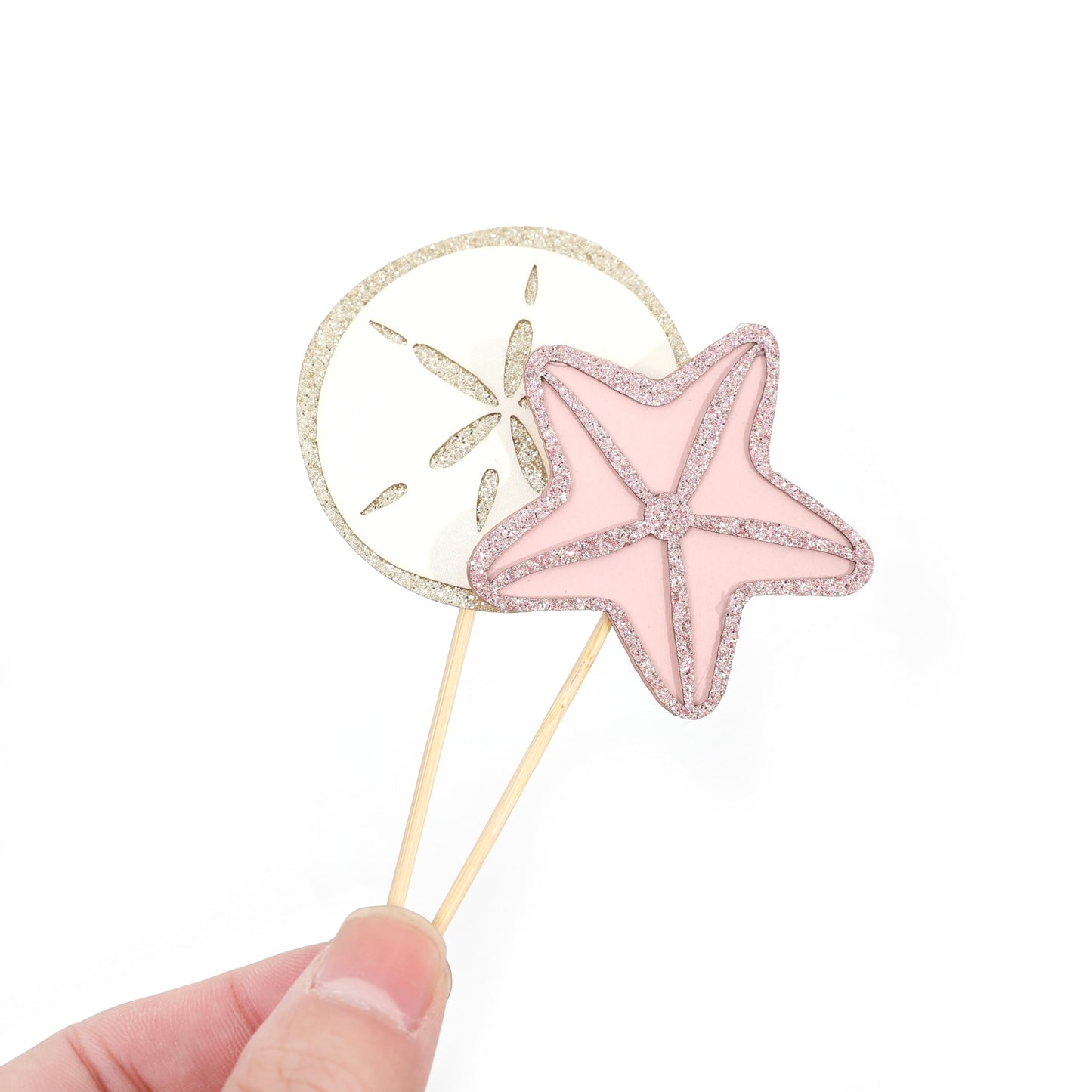 Mermaid Sea Shell Theme Cupcake Toppers - Oneder the Sea Birthday Decorations, 12 PCS Neutral Boho Ocean Beach Cupcake Topper, Under the Sea Party Decor, Mermaid Baby Shower Decoration