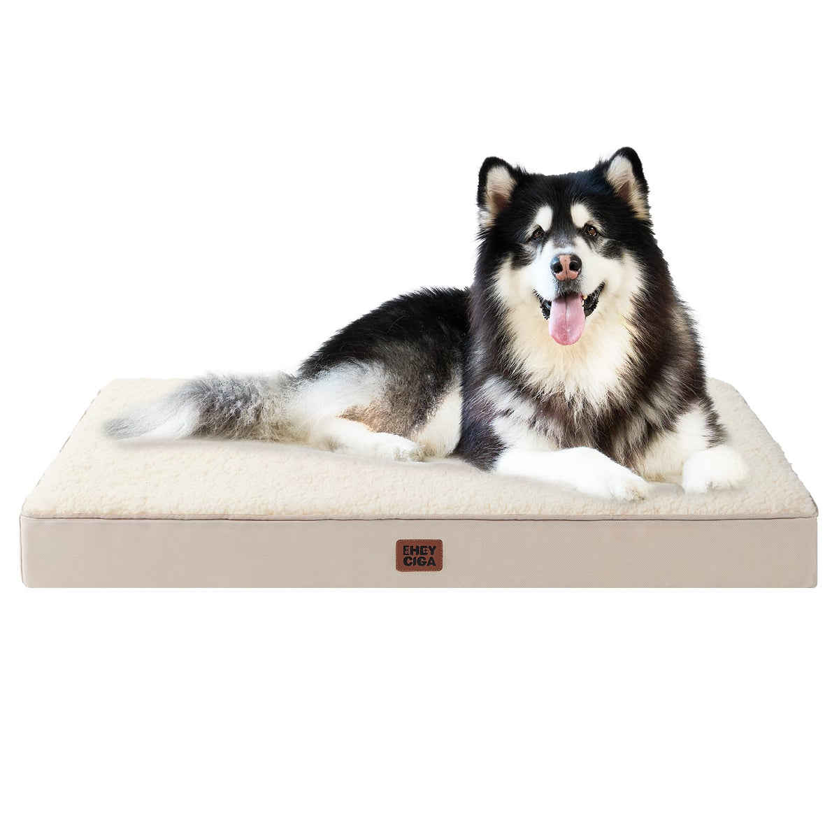 EHEYCIGA Orthopedic Dog Bed Large with Removable Washable Cover, 50IN Grey
