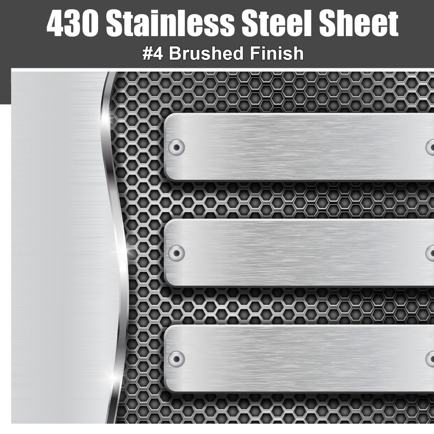 MorningRo 1 Pcs 430 Stainless Steel Sheet Metal 12 x 9 Inches 24ga Metal Plates Panel #4 Brushed Finish Magnetic Mount Board Wall Food Truck Restaurant Crafting Kitchen Floor Trailer Garage Gym