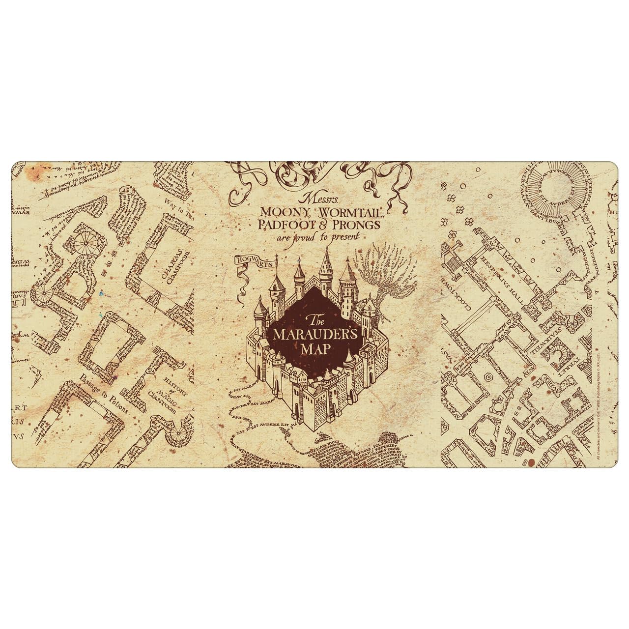 Head Case Designs Officially Licensed Harry Potter The Marauder's Map Graphics 23.62 x 11.81 x 0.12 inches (600 x 300 mm) - L Gaming Office Desk PC Keyboard Mouse Mat Pad