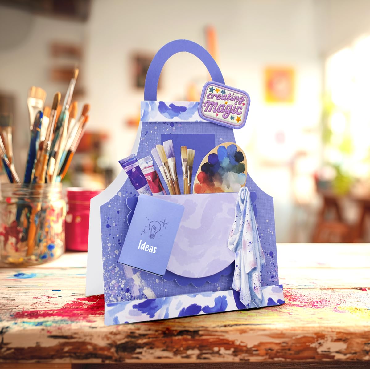 Katy Sue Handy Hobby Aprons Card Making Kit. Contains 8 Shaped Cards, 2 Sheets Die Cut Decoupage, Sticky Foam Pads, Instructions & 8 Envelopes. Apron-Themed Card Making Kits for Adults