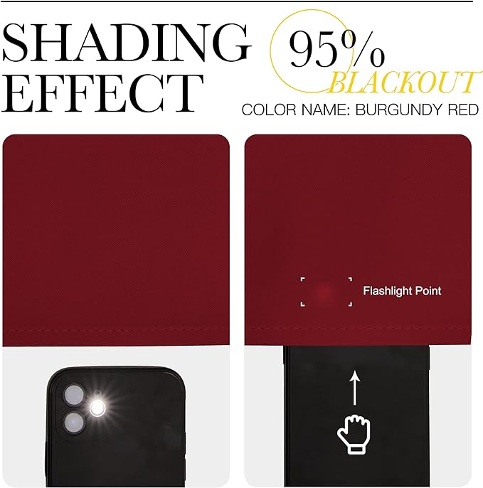 NICETOWN Burgundy Red Blackout Curtains 78 inches Length for Bedroom, 2 Panels, 42" Wide, Thermal Insulated Decoration Drapes for Office Window
