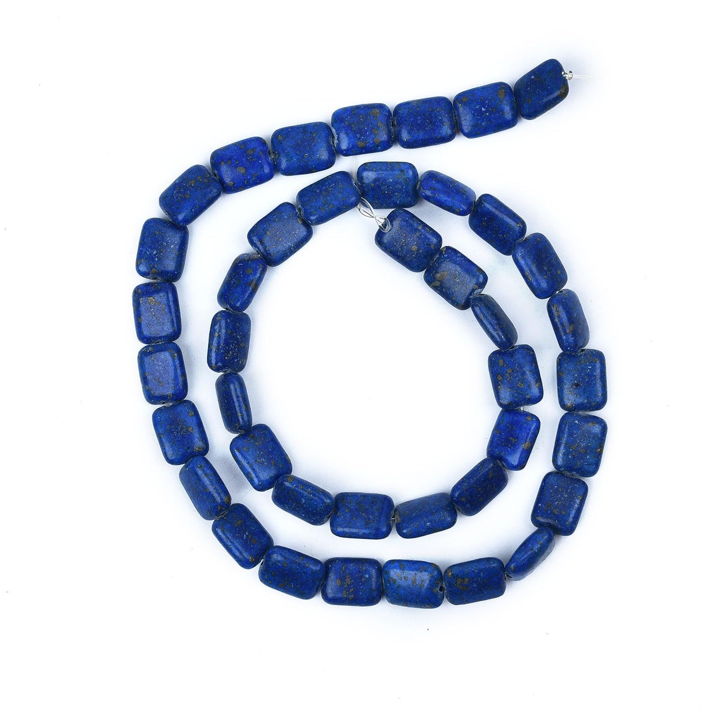 HAAMIIQII 10x8mm Lapis Lazuli Rectangle Stone Spacer Beads, Loose Gemstone Beads for Jewelry Making, DIY Bracelet, Necklace, Healing Crystal 15 Inch (40pcs)