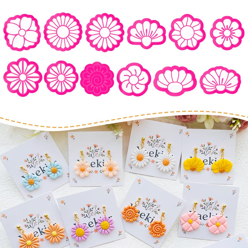Flower Shape Polymer Clay Cutters Set – Molds and Clay Cutters for Polymer Clay, Floral Clay Earring Tools