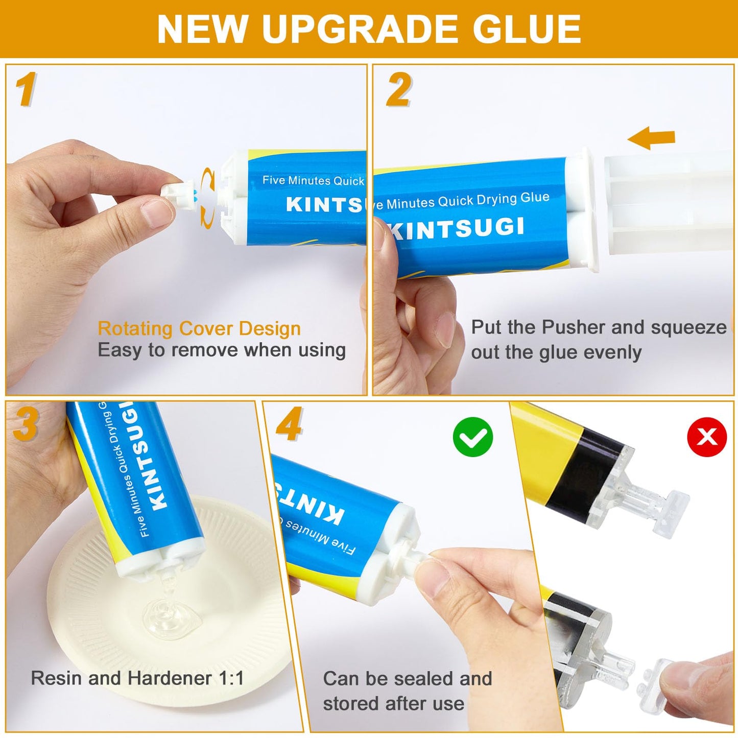 deuvuo Kintsugi Repair Kit Gold, 21 Pcs Authentic Kintsugi Repair Kit to Revive Your Broken Ceramic, Pottery, Mug, Bowl, Glass Keepsakes with Ease - Japanese Art DIY Set Bio for Beginners