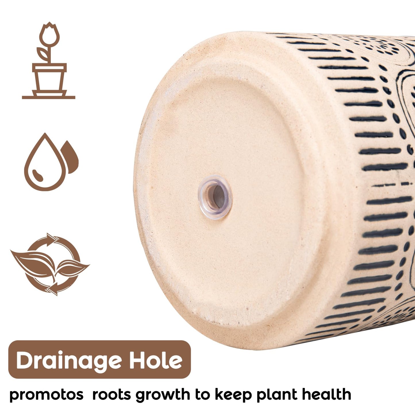 Chonsun Ceramic Planter 4 Inch Plant Pots Indoor Outdoor Succulent Plant Pot Flower Pots Mid-Century Planter Ceramic Pot