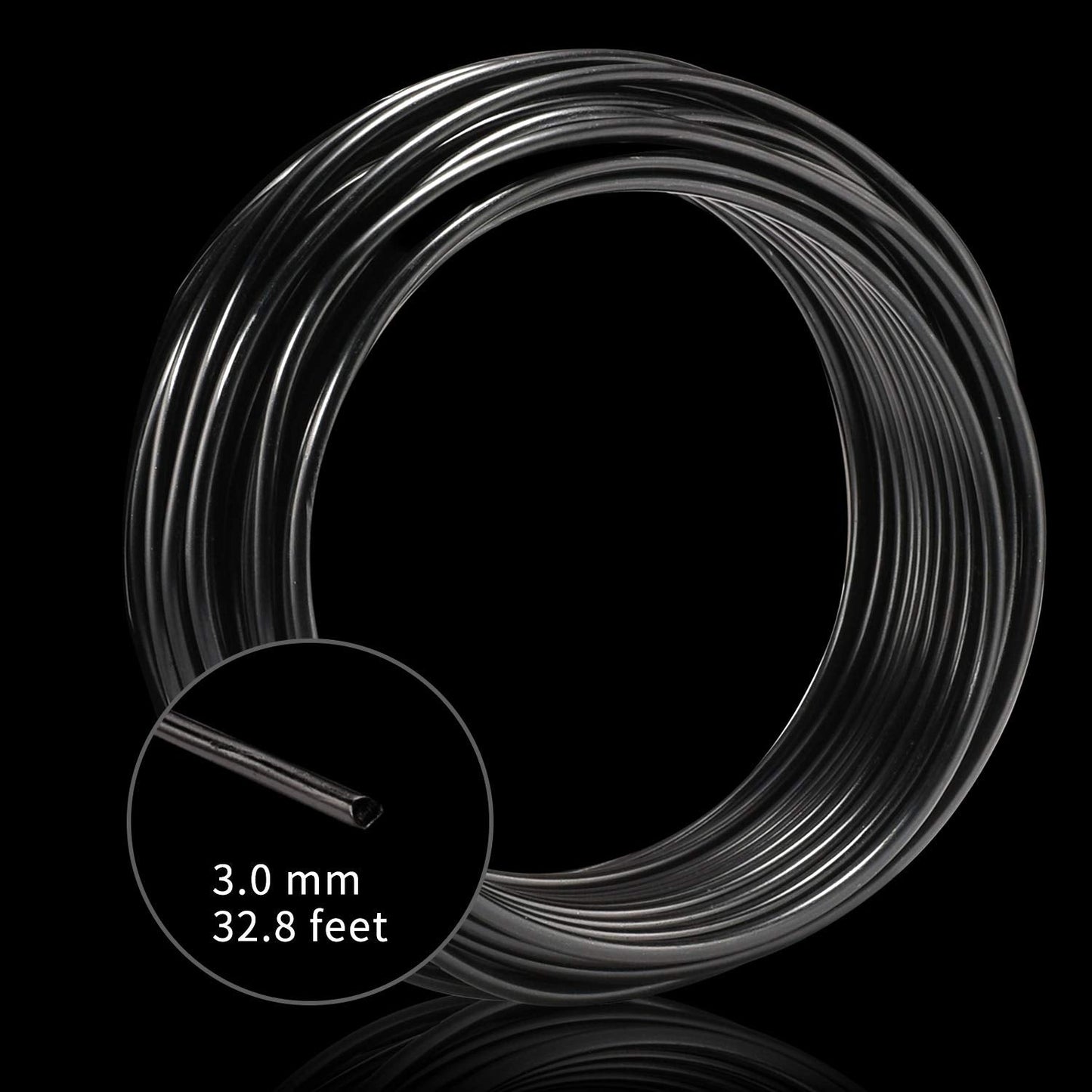 KSVZS Aluminum Wire Black 9 Gauge 3.0 mm 32.8 Ft(10 M) Anodized Bendable Metal Craft Wire for DIY Floral