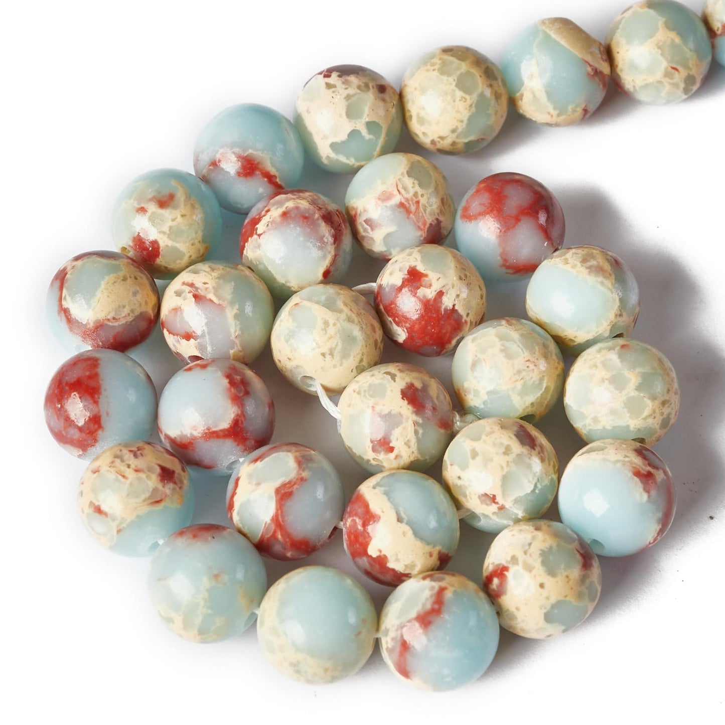 100pcs 6mm Snakeskin Imperial Beads Natural Gemstone Beads Round Loose Beads for Jewelry Making