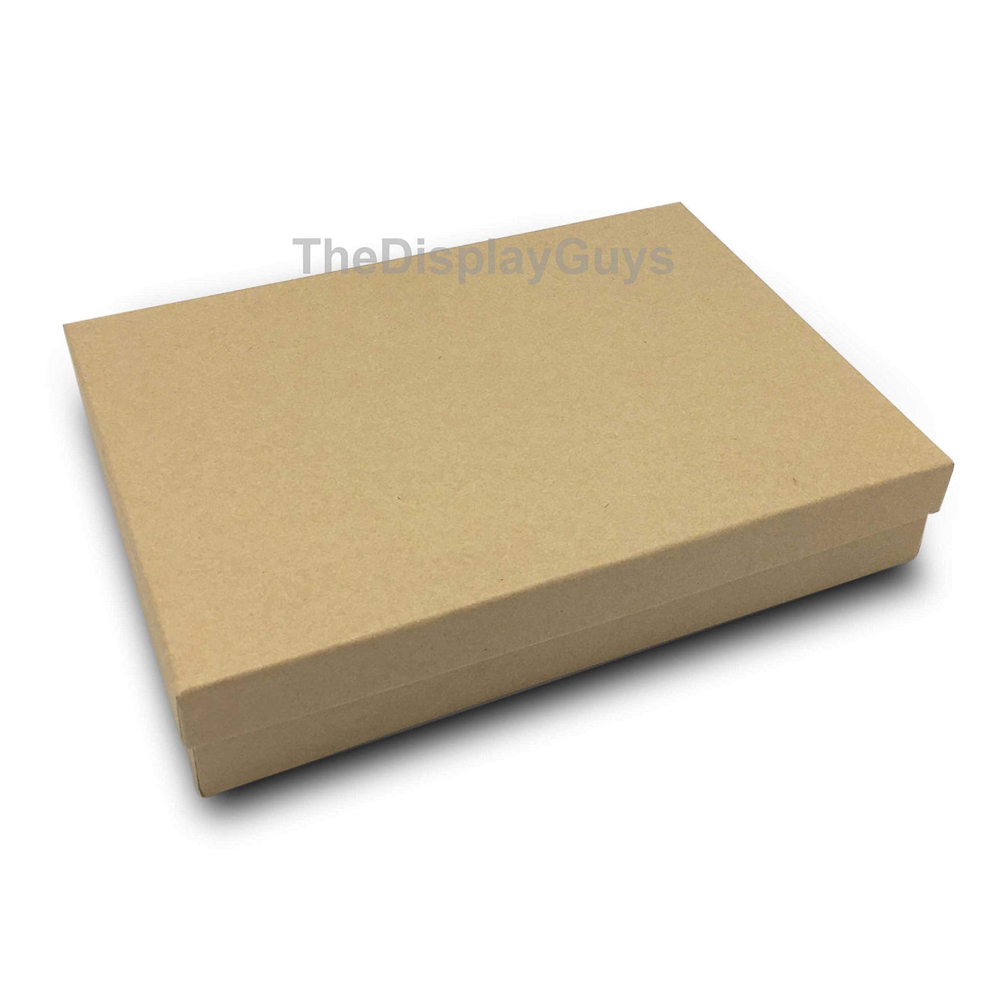 TheDisplayGuys - 25-Pack #75 Cotton Filled Cardboard Paper Jewelry Boxes Gift Case - Kraft Brown (7.1" x 5.2" x 1.3") - for Shipping or Storage