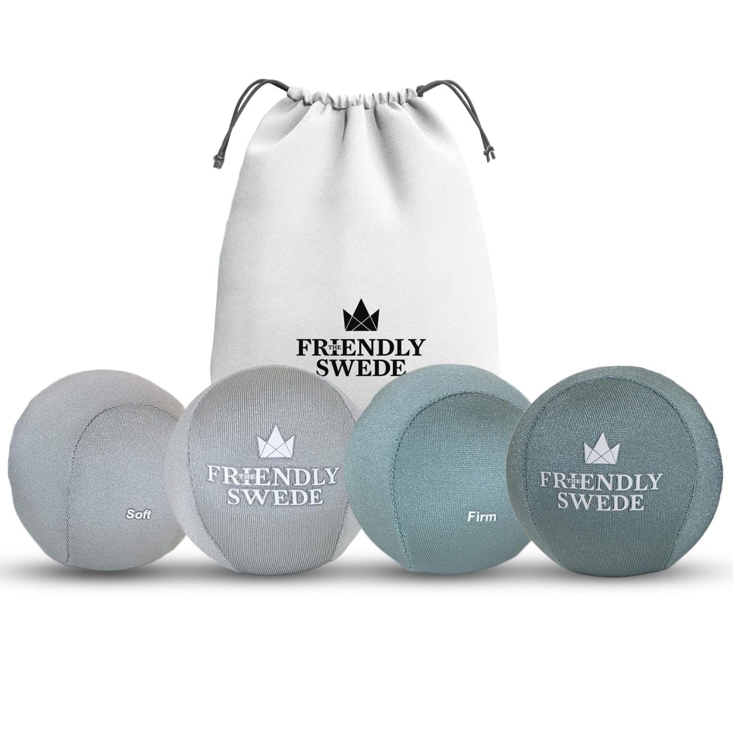 The Friendly Swede Stress Balls for Adults — 4 Pack of Squeeze Balls for Grip Strength Training, Stress Relief & Hand Therapy - Hand Exercise for Grip Strength with 2 Resistance Levels