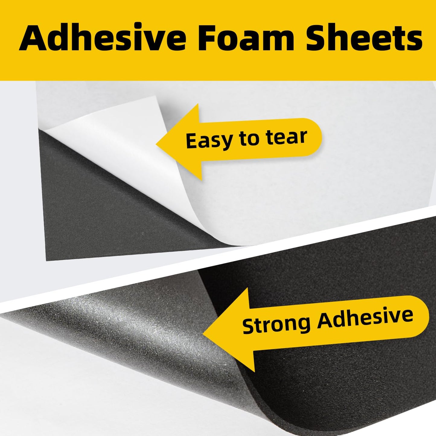 MEARCOOH 20-Pack Self Adhesive Foam Sheets, Black 2mm Sticky Eva Foam Paper 9x12 Inch for Crafts Cardmaking Photo Frames Classroom Scrapbooking