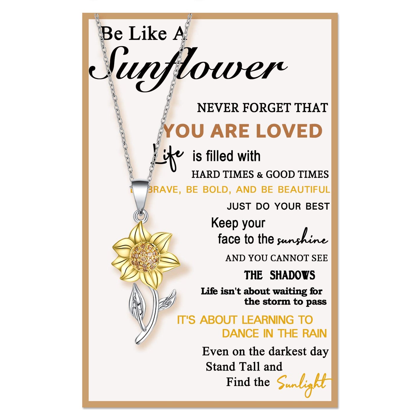 Tarsus Sunflower Gifts for Women, Sunflower Necklace Jewelry for Women Teenage Teen Girls Gifts Birthday Ideas 12 13 14 15 16 17 18 Year Old Girls Jewelry Inspirational Necklace