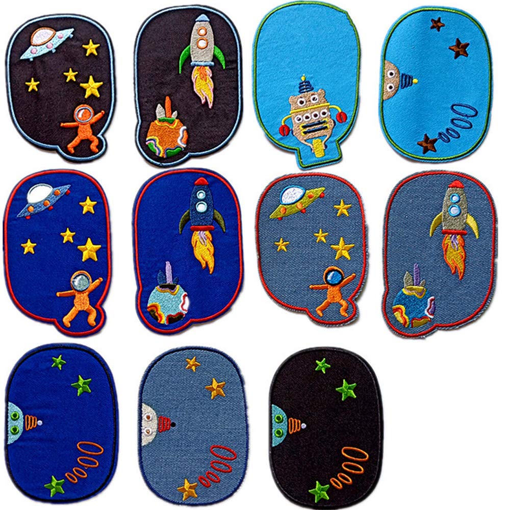 23PCS Cartoon Embroidery Cloth Sticker Iron On Denim Patches for Clothing Jeans Knee Hole Repair Patch