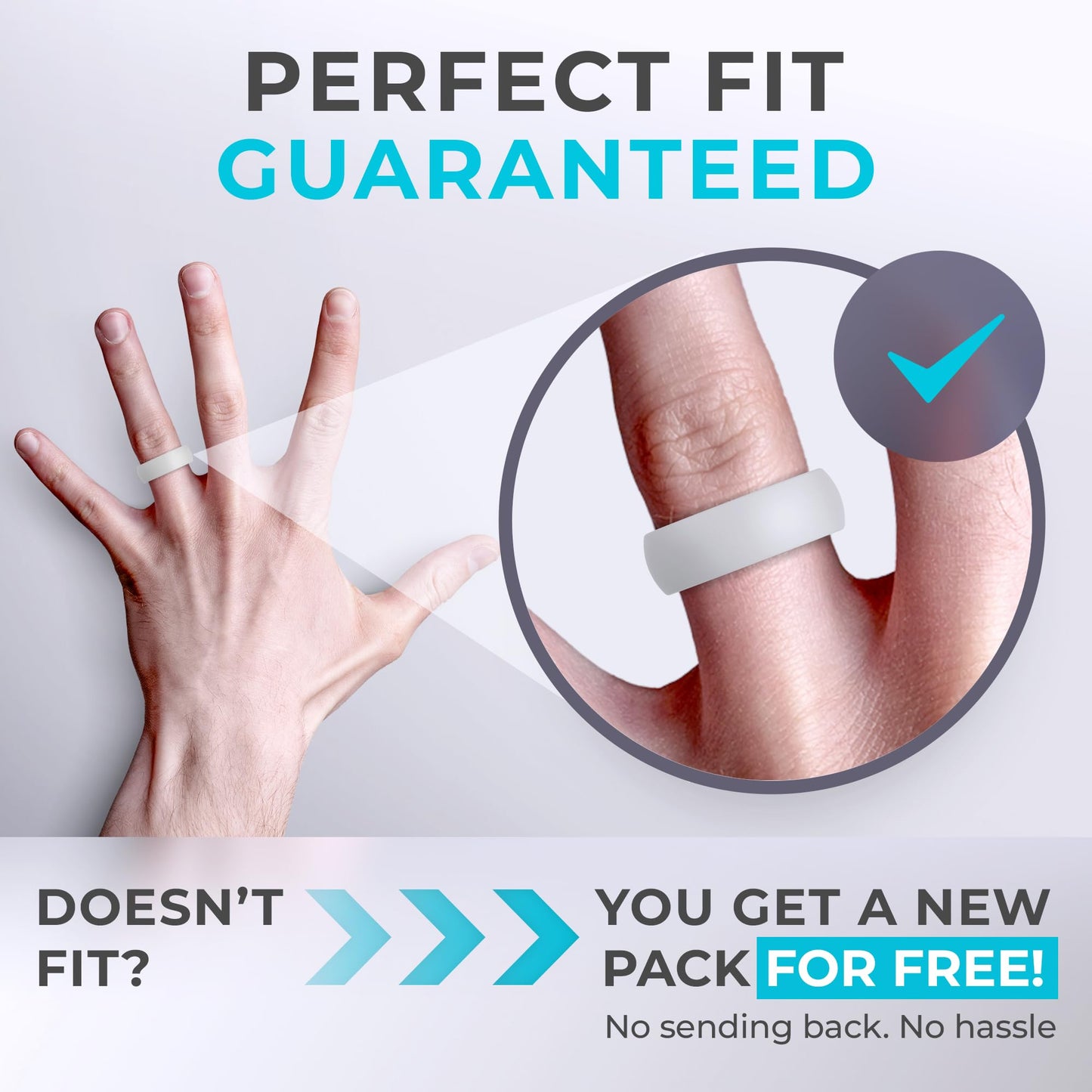 ThunderFit Men's Patterned Silicone Rings, 8mm Wide 2.2mm Thick Rubber Bands,Variety Multipack 1,4,7
